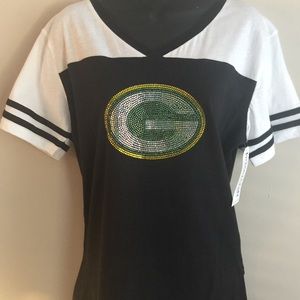 V Neck school spirit shirt “G” Blinged